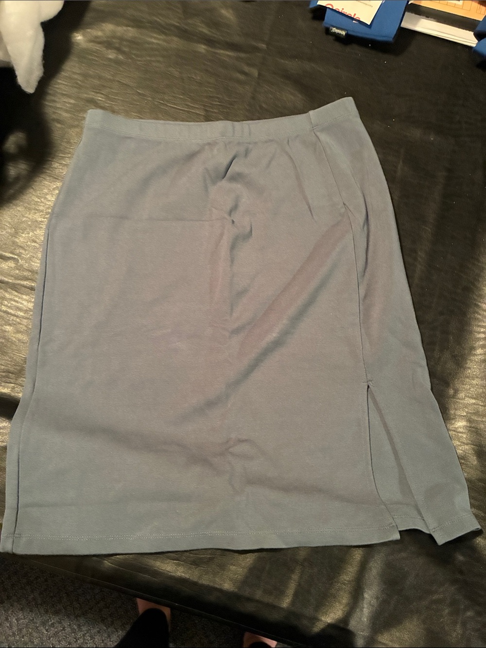 T Tahari Soft Light Blue Pencil Skirt with Side Slit